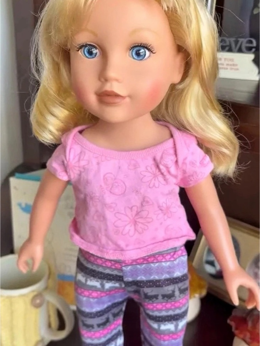 Doll Blonde Doll in Pink Outfit